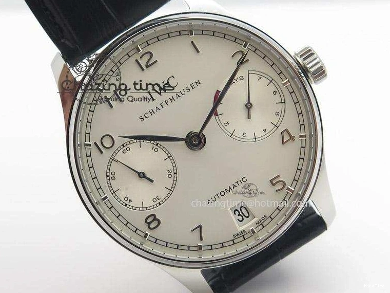 MIROTIME 0405 Bold Portuguese Real PR IW500704 ZF 1:1 Best Edition On Black Leather Strap A 7374